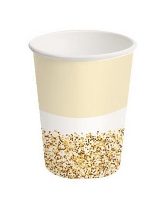 BICCHIERI 250ML GLITTER ORO 8PZ