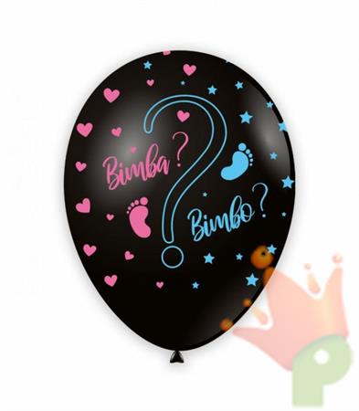 PALLONCINI 12INCH NERO BIMBA O BIMBO? 10PZ