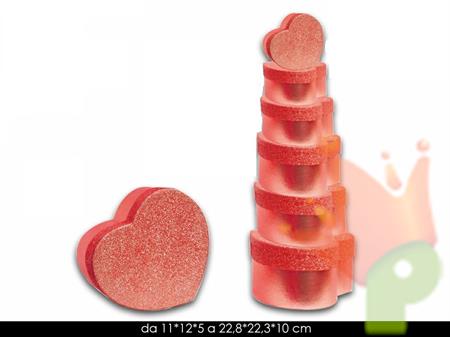 SCATOLA CUORE GLITTER ROSSO
