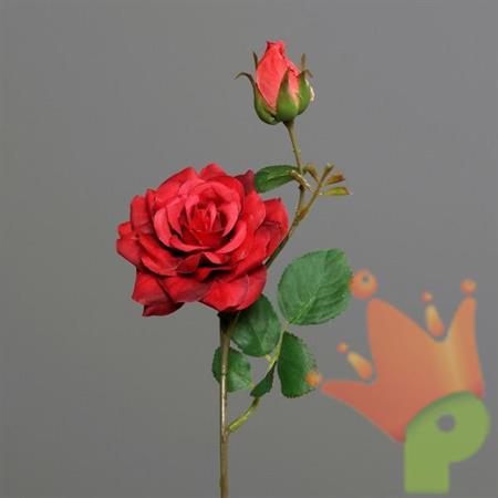 ROSA CON BOCCIOLO ROSSO 27CM