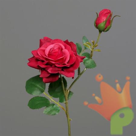 ROSA CON BOCCIOLO ROSA 27CM