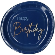 PIATTI 23CM HAPPY BIRTHDAY ELEGANT TRUE BLUE 8PZ