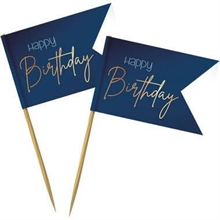PICKS BANDIERINE HAPPY BIRTHDAY ELEGANT TRUE BLUE 36PZ
