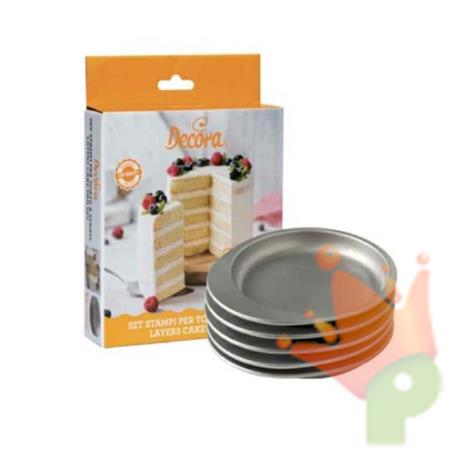 SET 5 STAMPI TONDI D. 15XH. 3,5CM PER TORTE A STRATI
