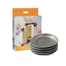SET 5 STAMPI TONDI D. 15XH. 3,5CM PER TORTE A STRATI