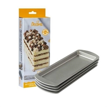 SET 4 STAMPI RETTANGOLARI 25,5X10,5X2CM PER TORTE A STRATI