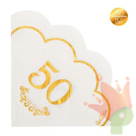 TOVAGLIOLI 50° ANNIVERSARIO BIANCHI SMERLO ORO 16PZ 33x33