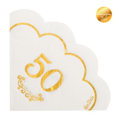 TOVAGLIOLI 50° ANNIVERSARIO BIANCHI SMERLO ORO 16PZ 33x33
