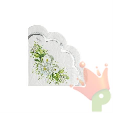 TOVAGLIOLI 33X33 WEDDING IN GREEN SMERLO FIORE 16PZ