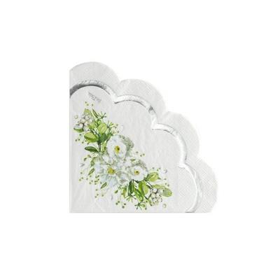 TOVAGLIOLI 33X33 WEDDING IN GREEN SMERLO FIORE 16PZ