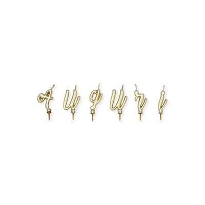 SET CANDELINE ITALIC AUGURI ORO METAL 5CM