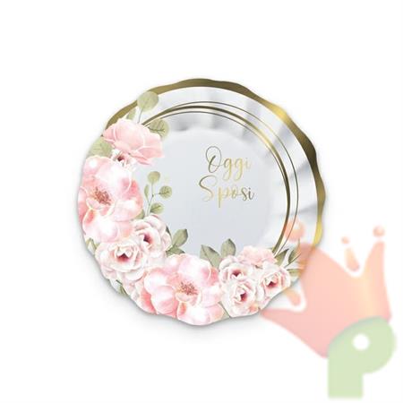 PIATTI 20CM OGGI SPOSI FLORAL 8PZ