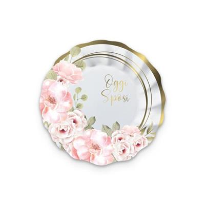 PIATTI 20CM OGGI SPOSI FLORAL 8PZ