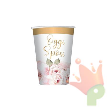 BICCHIERI 200CC OGGI SPOSI FLORAL 8PZ