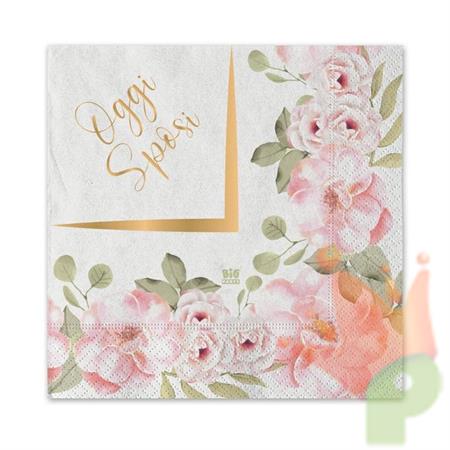 TOVAGLIOLI 25X25 OGGI SPOSI FLORAL 20PZ