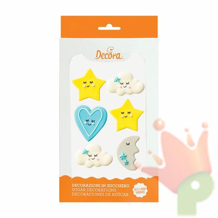 DECORAZIONI IN ZUCCHERO BABY BOY 6PZ