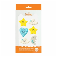 DECORAZIONI IN ZUCCHERO BABY BOY 6PZ
