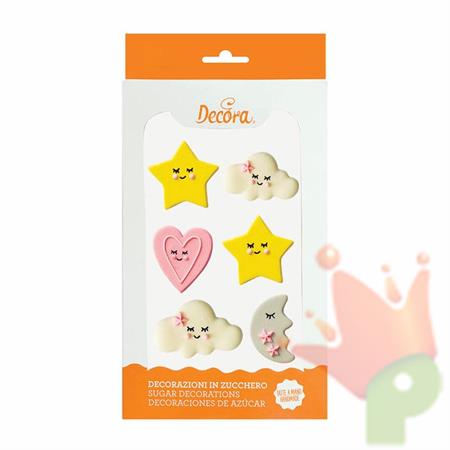 DECORAZIONI IN ZUCCHERO BABY GIRL 6PZ