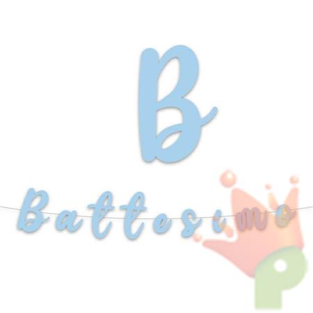 FESTONE SCRITTA BATTESIMO CELESTE 3MT