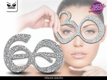 OCCHIALI GLITTER 60 ANNI ARGENTO