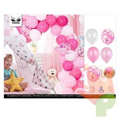 PALLONCINI ROSA FUCSIA E BIANCO 110PZ
