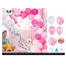 PALLONCINI ROSA FUCSIA E BIANCO 110PZ