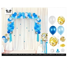 PALLONCINI AZZURRO ORO E BIANCO 110PZ