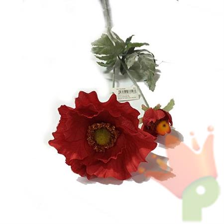 RAMO PAPAVERO 78CM ROSSO