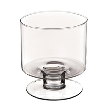 CILINDRO VETRO CON PIEDE H.20CM D.18CM
