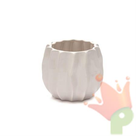 VASO CERAMICA AVORIO H.14CM D. 16CM
