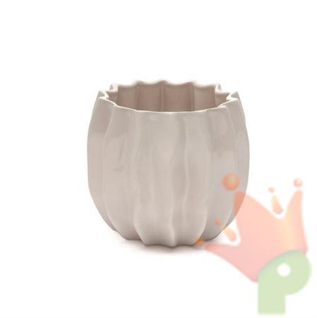 VASO CERAMICA AVORIO H. 16CM D. 18CM