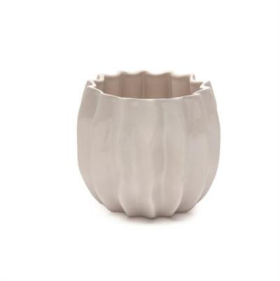 VASO CERAMICA AVORIO H. 16CM D. 18CM