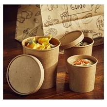 CONTENITORE CON COPERCHIO KRAFT 11,7X9,2X13,5CM 940ML 25PZ