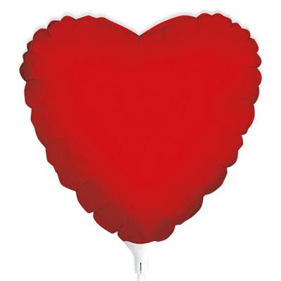 PALLONCINI MYLAR 9INCH 25CM CUORE ROSSO 5PZ