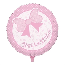 PALLONCINO MYLAR 18INCH 45CM BATTESIMO BABY ROSA