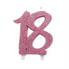 CANDELINA NUMERO 18 FUCSIA GLITTER 12CM