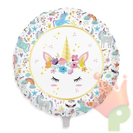 PALLONCINO MYLAR 18INCH 45CM UNICORN