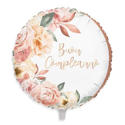 PALLONCINO MYLAR 18INCH 45CM BUON COMPLEANNO ROSE GOLD