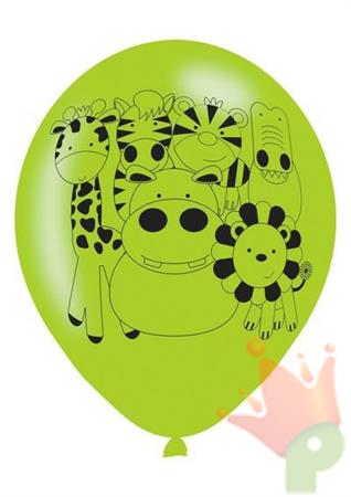 PALLONCINI 9INCH 22,8CM JUNGLE ANIMALS 6PZ