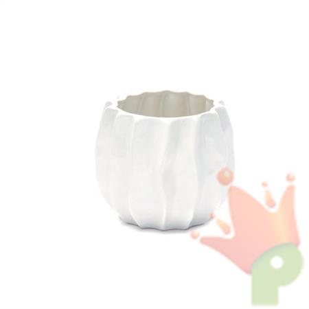 VASO CERAMICA BIANCO H. 14CM D. 16CM