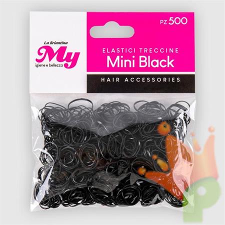 ELASTICI MINI BLACK TRECCINE 500PZ