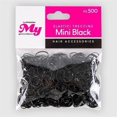 ELASTICI MINI BLACK TRECCINE 500PZ