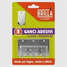 GANCI ADESIVI METALLO RETTANGOLARI 3PZ