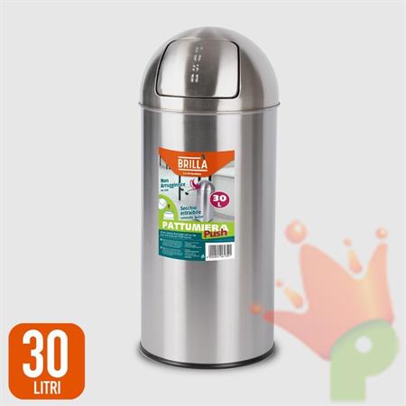 PATTUMIERA 30LT SATINATA PUSH