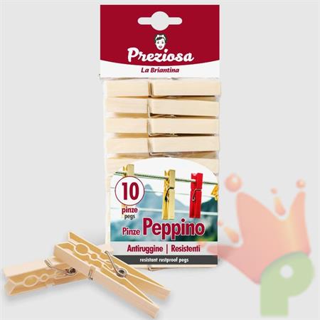 PINZE BUCATO TIPO LEGNO PEPPINO 10PZ