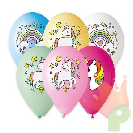 PALLONCINI ALL AROUND 12INCH 30CM UNICORNI 50PZ