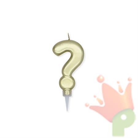 CANDELINA PUNTO INTERROGATIVO 10CM ORO METAL