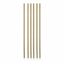 CANDELINE FILI LUMINOSI 16CM + SUPPORTO ORO GLITTER 16PZ