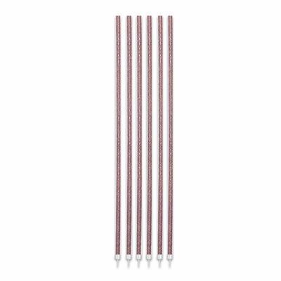 CANDELINE FILI LUMINOSI 16CM + SUPPORTO ROSA GOLD GLITTER 16PZ
