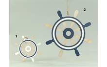 TIMONE IN LEGNO 36CM BIANCO-BLU N.1